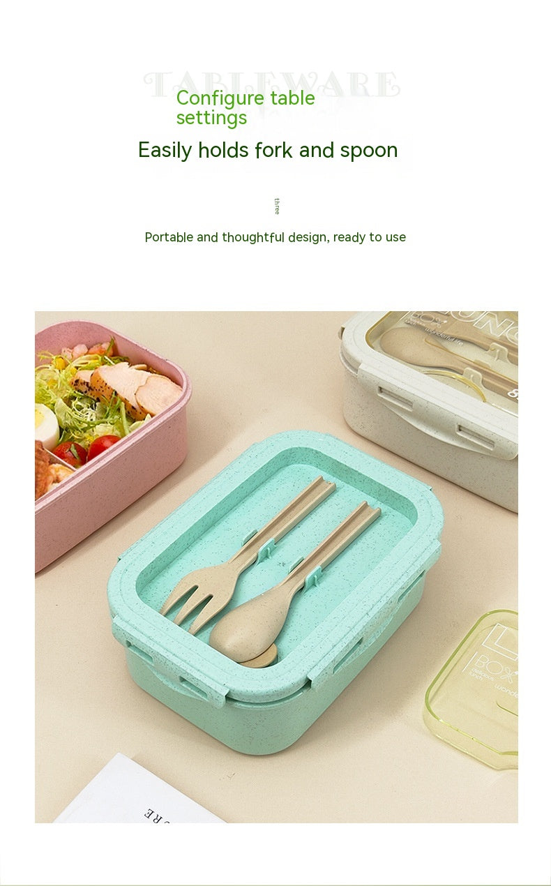 Wheat Straw Insulated Lunch Box - Eco-Friendly Student Food Container