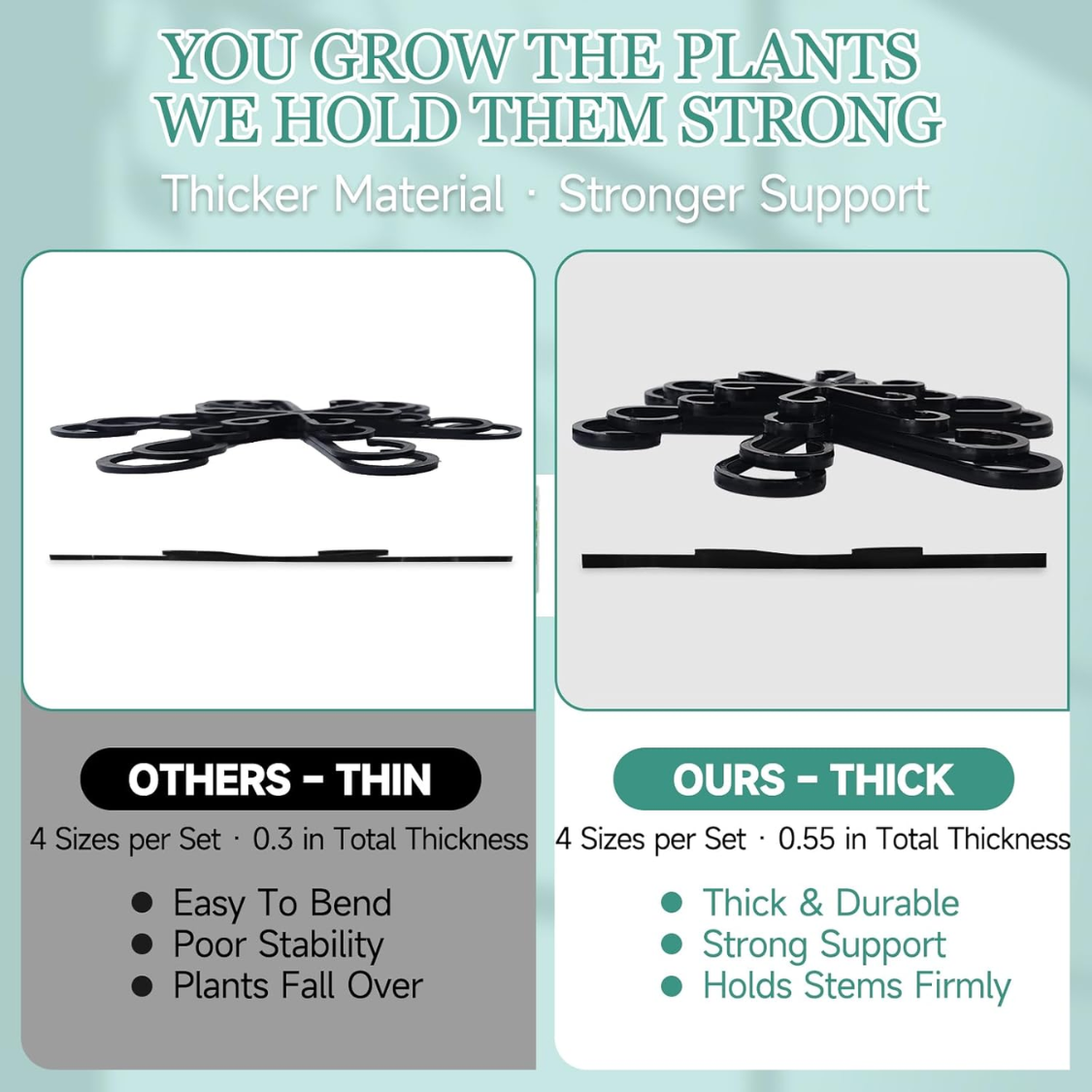 8PCS Reusable Plant Stem Support Stakes for Indoor Plants