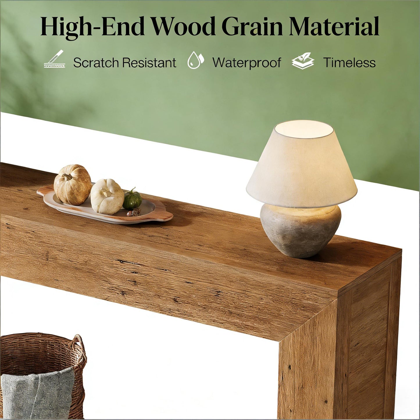 Rustic Console Table - Practical Entryway Sofa Table - Brown