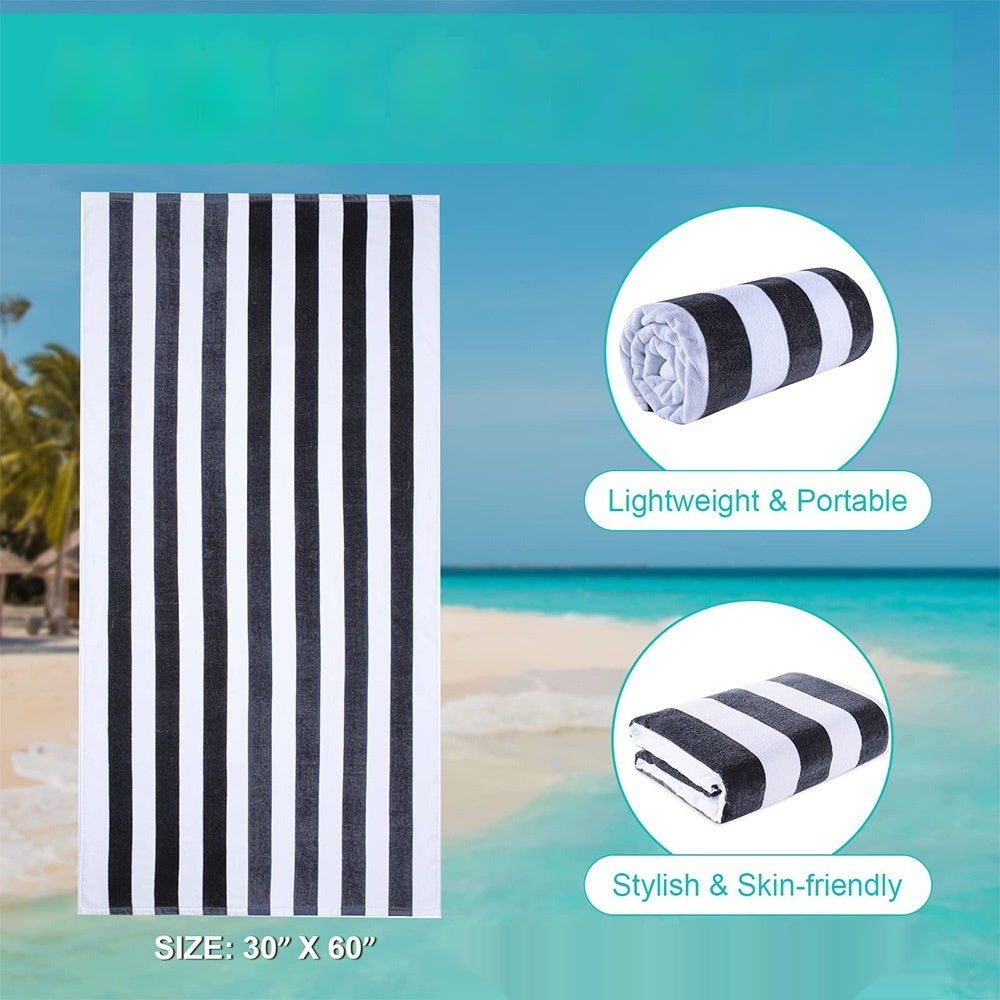 Quick-Drying Cotton Beach & Bath Towel - Super Absorbent, Multiple Colors