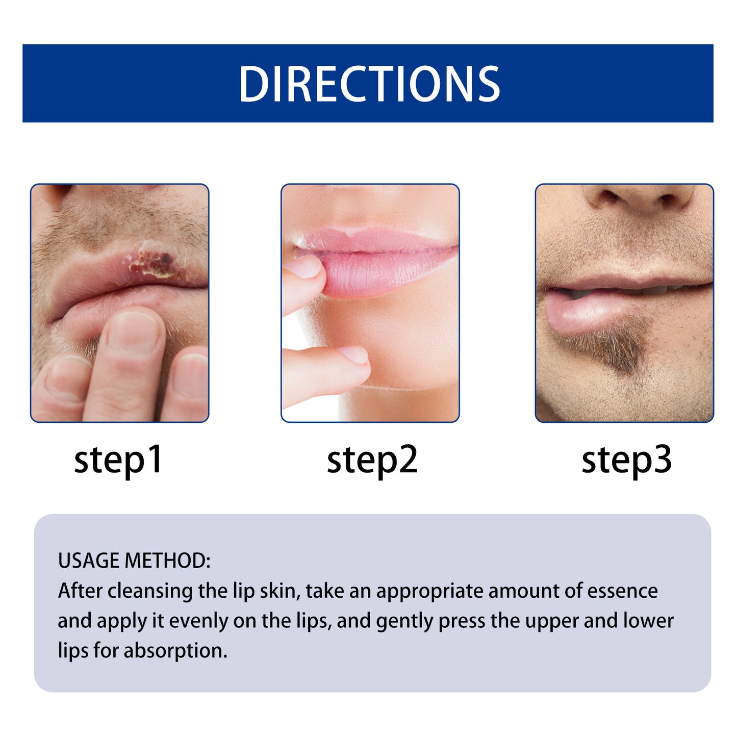 Hydrating Lip Essence Serum - Moisturizing Roller for Dry, Chapped Lips