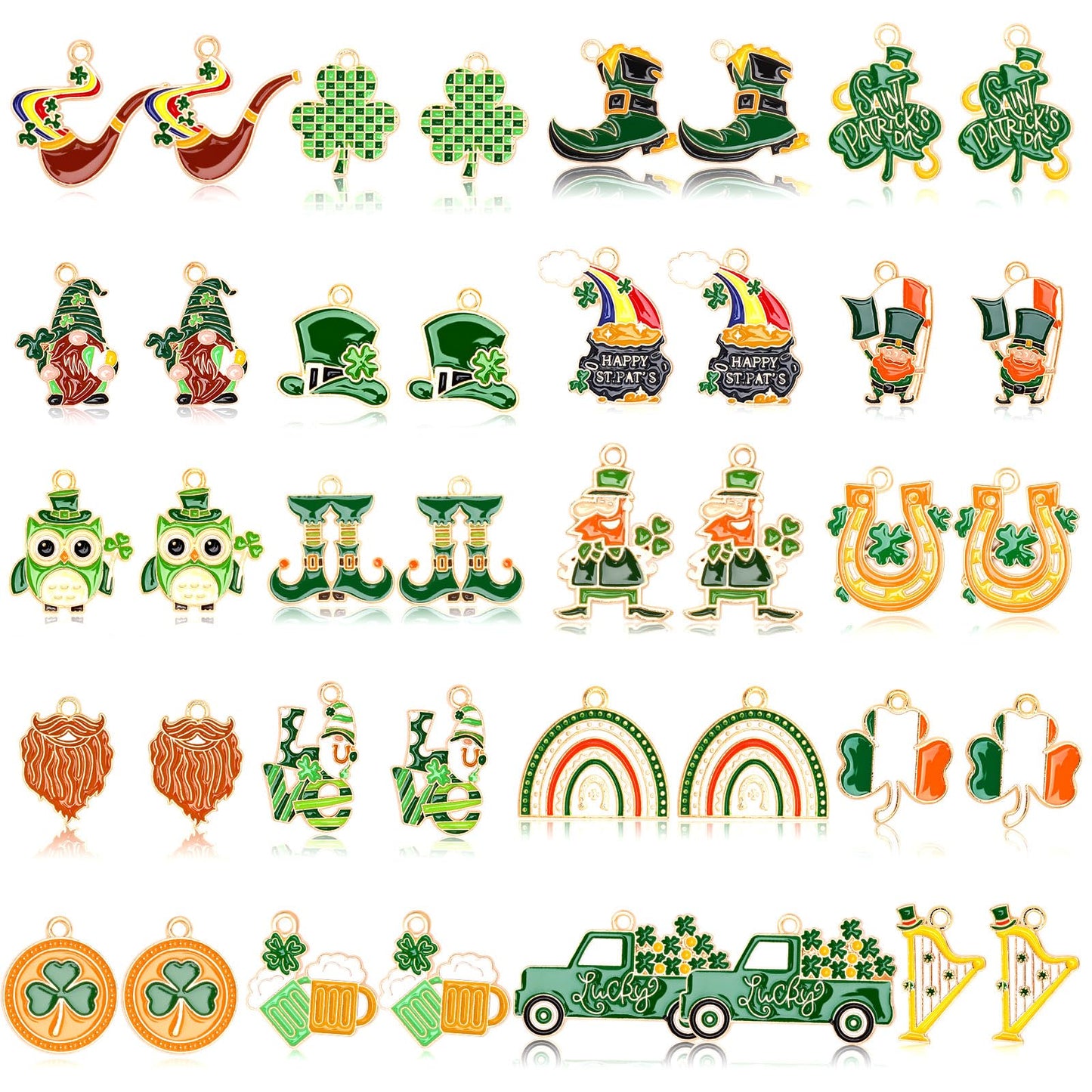 Ocean Theme Charm Set - 20 Pairs Assorted Marine Pendants