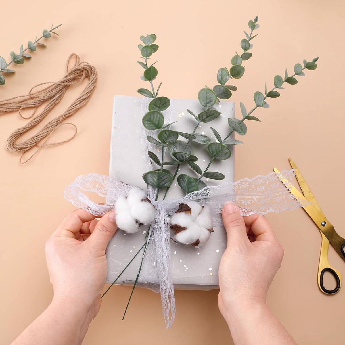 20 Pcs Real Touch Artificial Eucalyptus Leaves - 15in Greenery