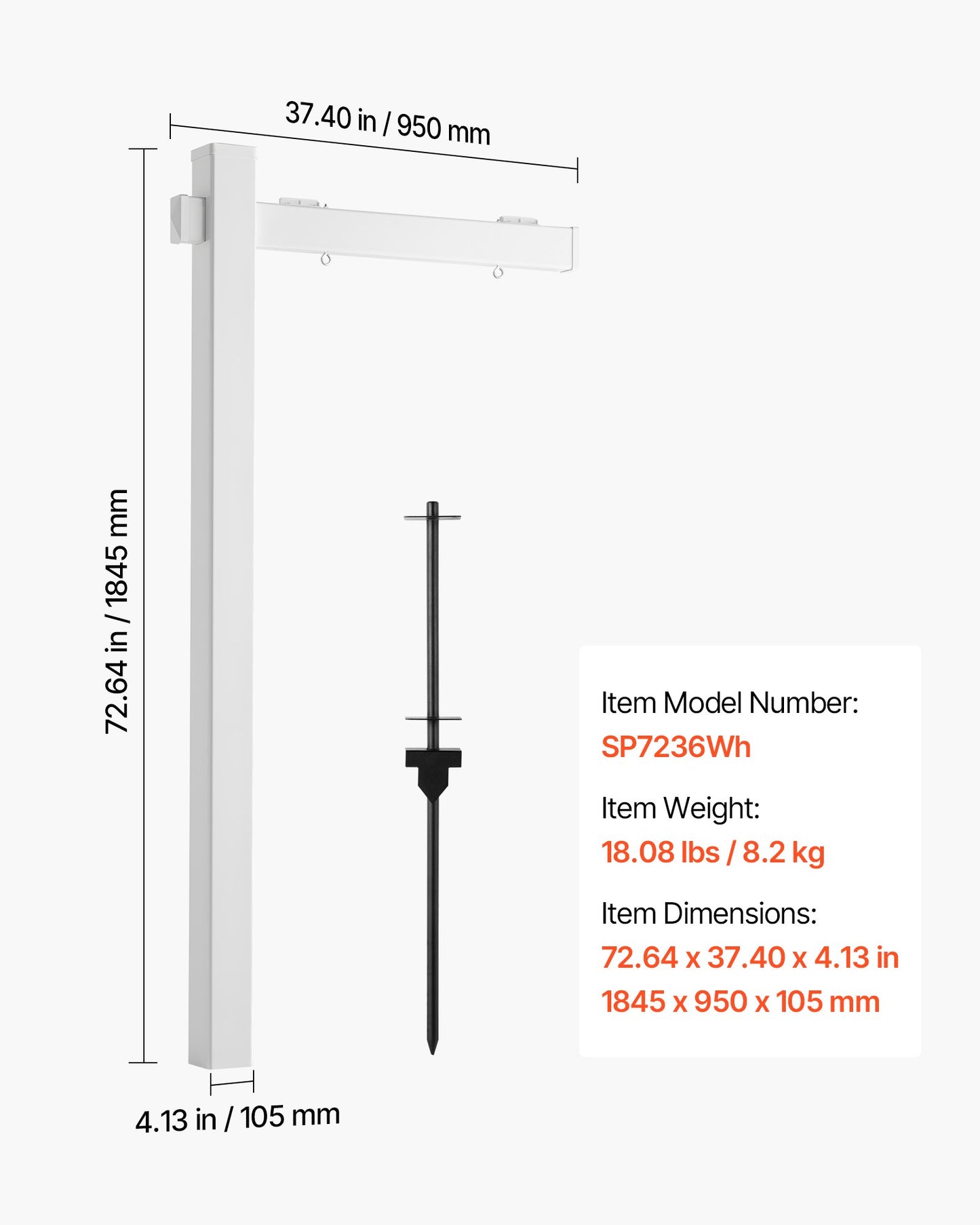 6 Ft Real Estate Sign Post with PVC Holder and Wind-Resistant Design - Black