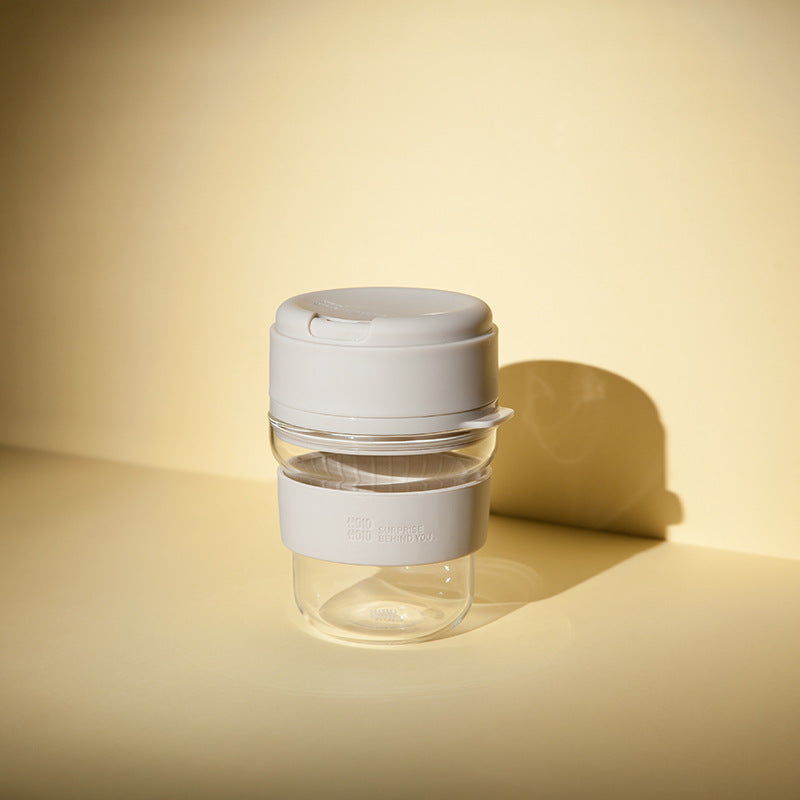 Portable Coffee Cup Set for Travel and Office - Heat-Resistant Glass & PP Material
