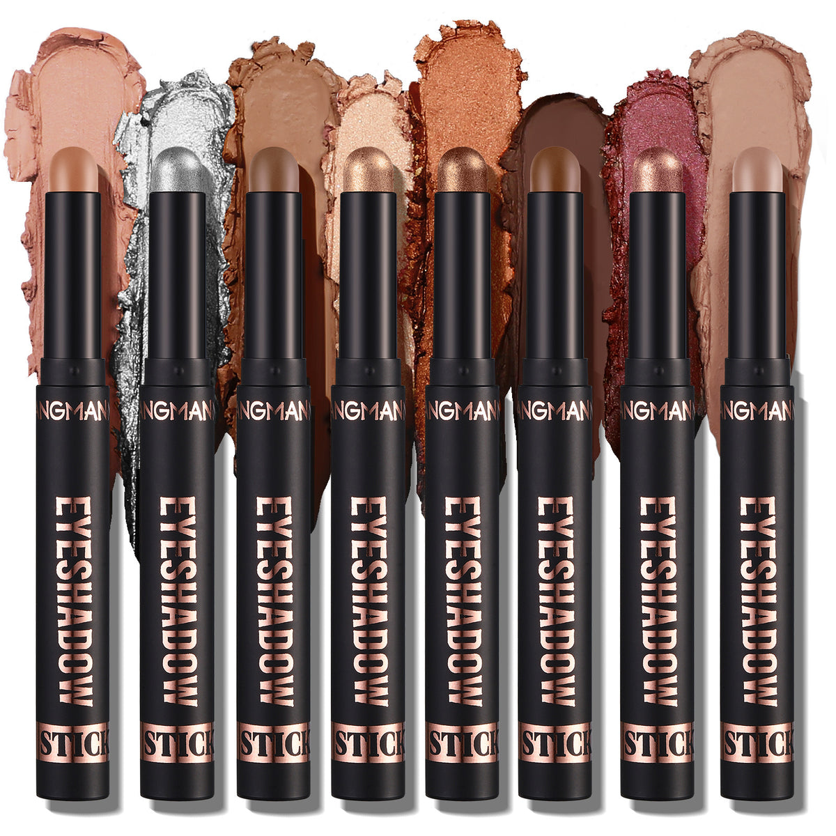 8 Color Eye Shadow Stick Set - Smudge-Resistant, Long-Wear Makeup