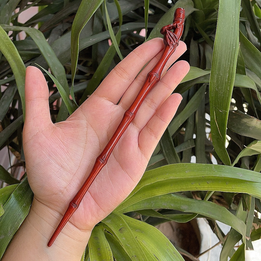 Ebony Antique Carved Hairpin