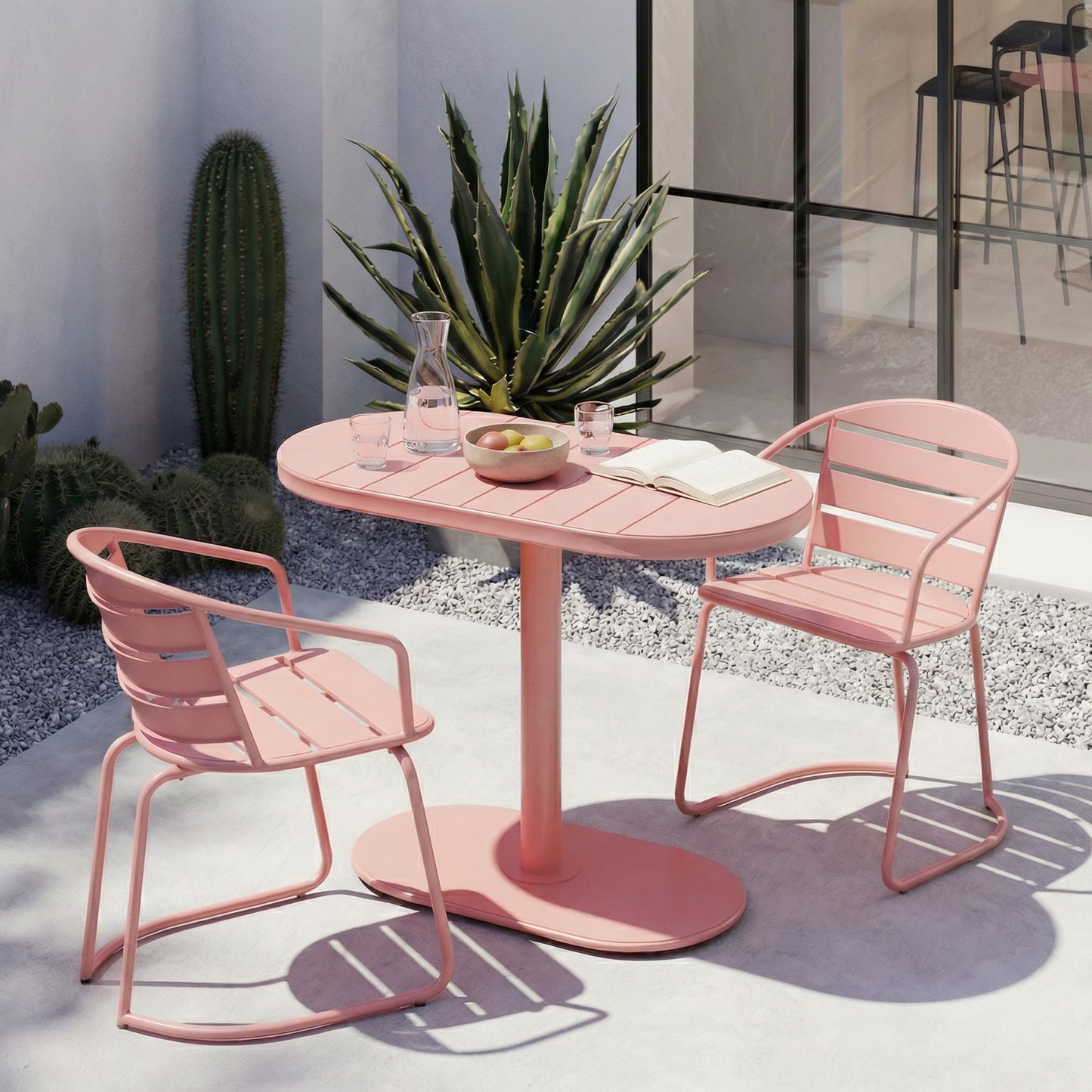 Santa Monica Outdoor Bistro Set - Coral Iron Dining Furniture
