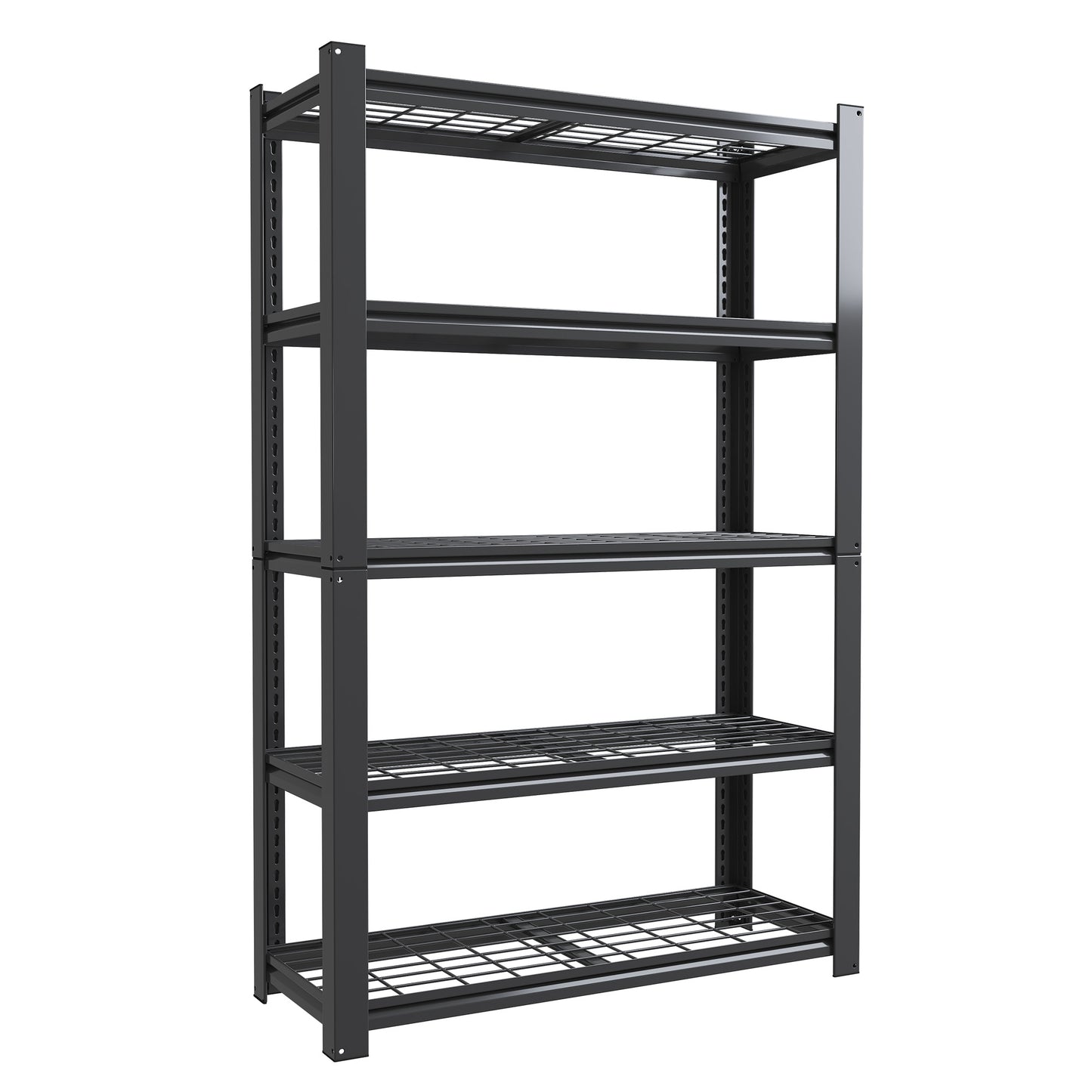 72 H 5-Tier Adjustable Heavy Duty Shelving Metal Mesh Storage Rack