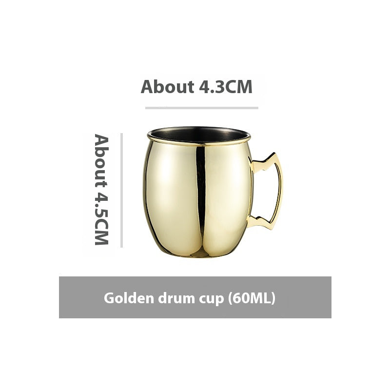 Stainless Steel Moscow Mule Cup Set - Copper Plated Drinkware for Bar & Home
