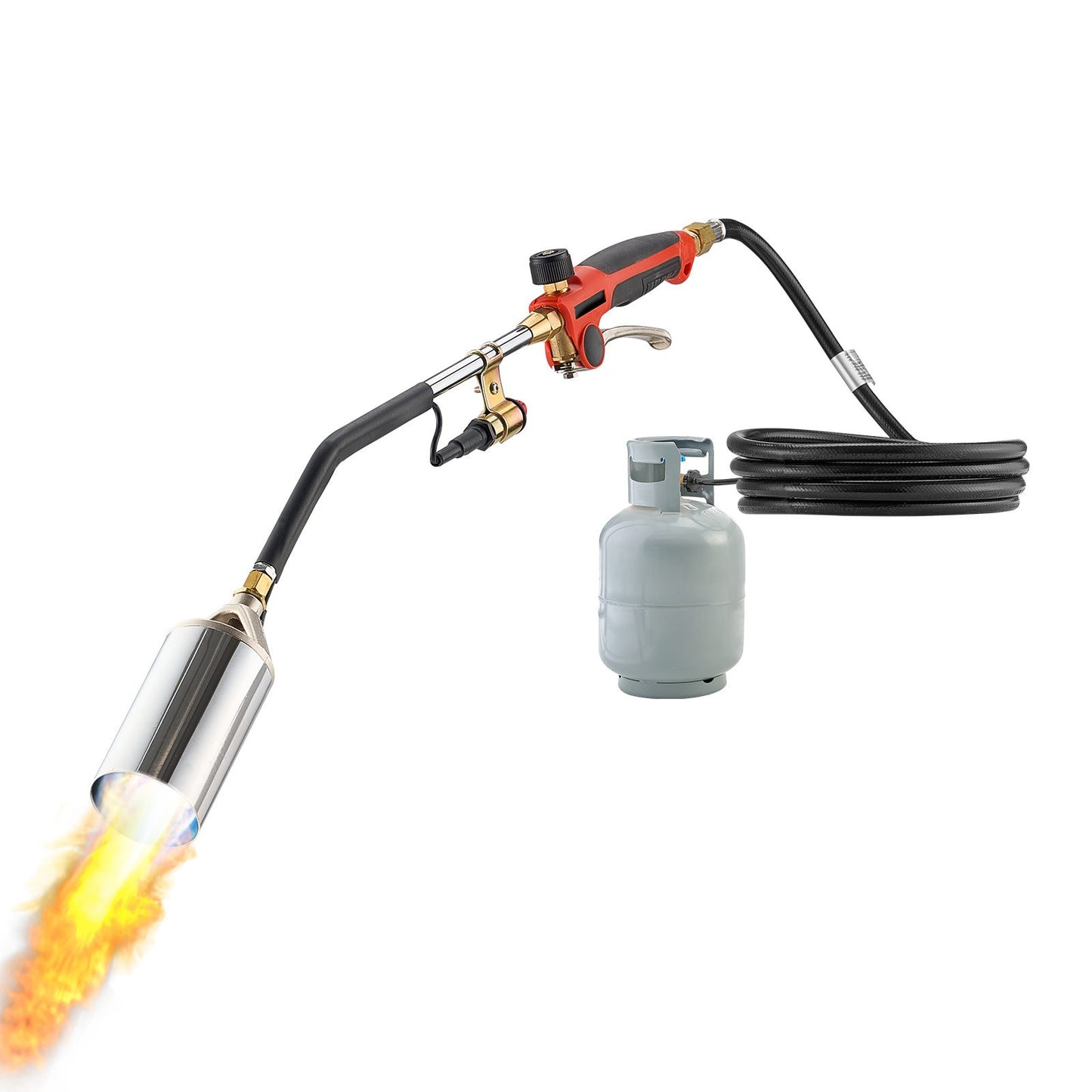 Propane Weed Torch Burner 1.8 Million BTU with 10 Ft Hose - Portable Garden Tool
