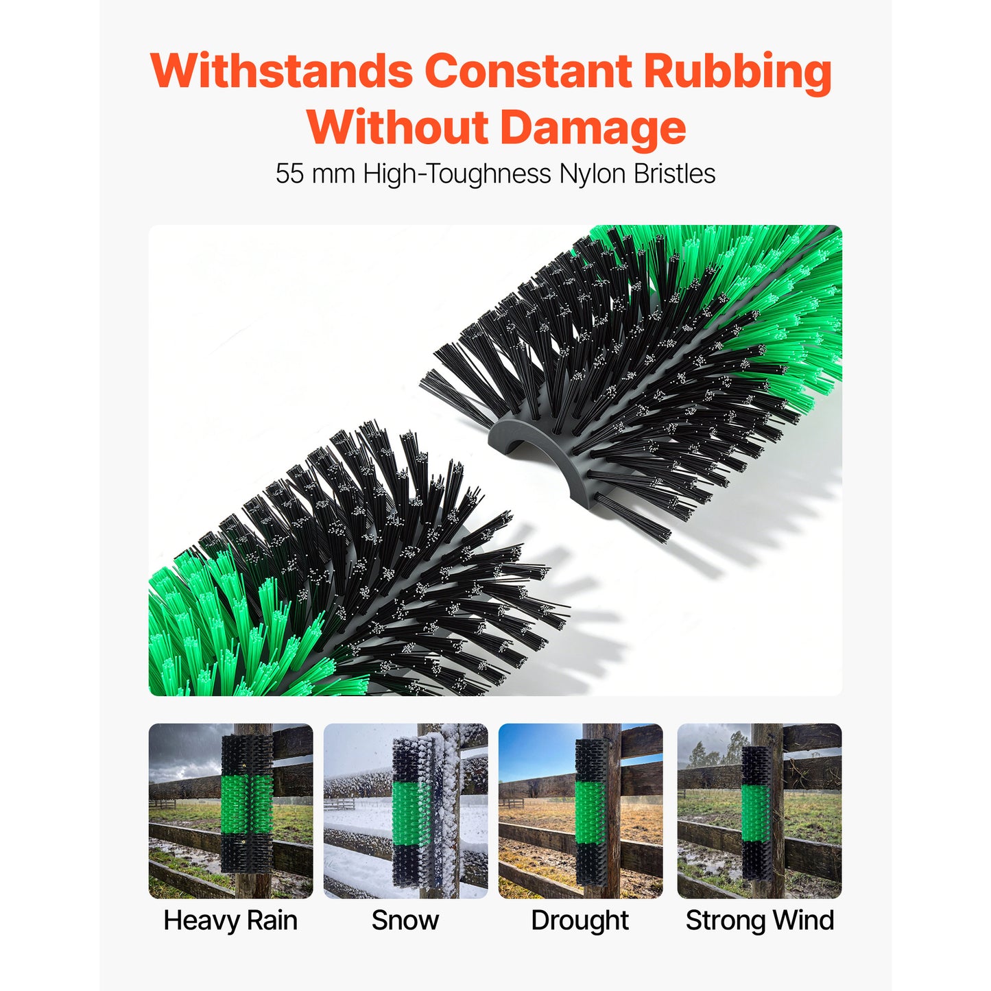 Livestock Scratching Brush Set - 2PCS Cow & Goat Back Scratchers with Screws