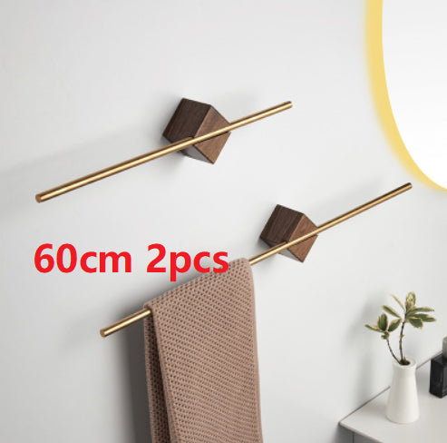 Punch Free Wall-Mounted Towel Rack Hanging Rod - Pull-Out Bathroom Organizer