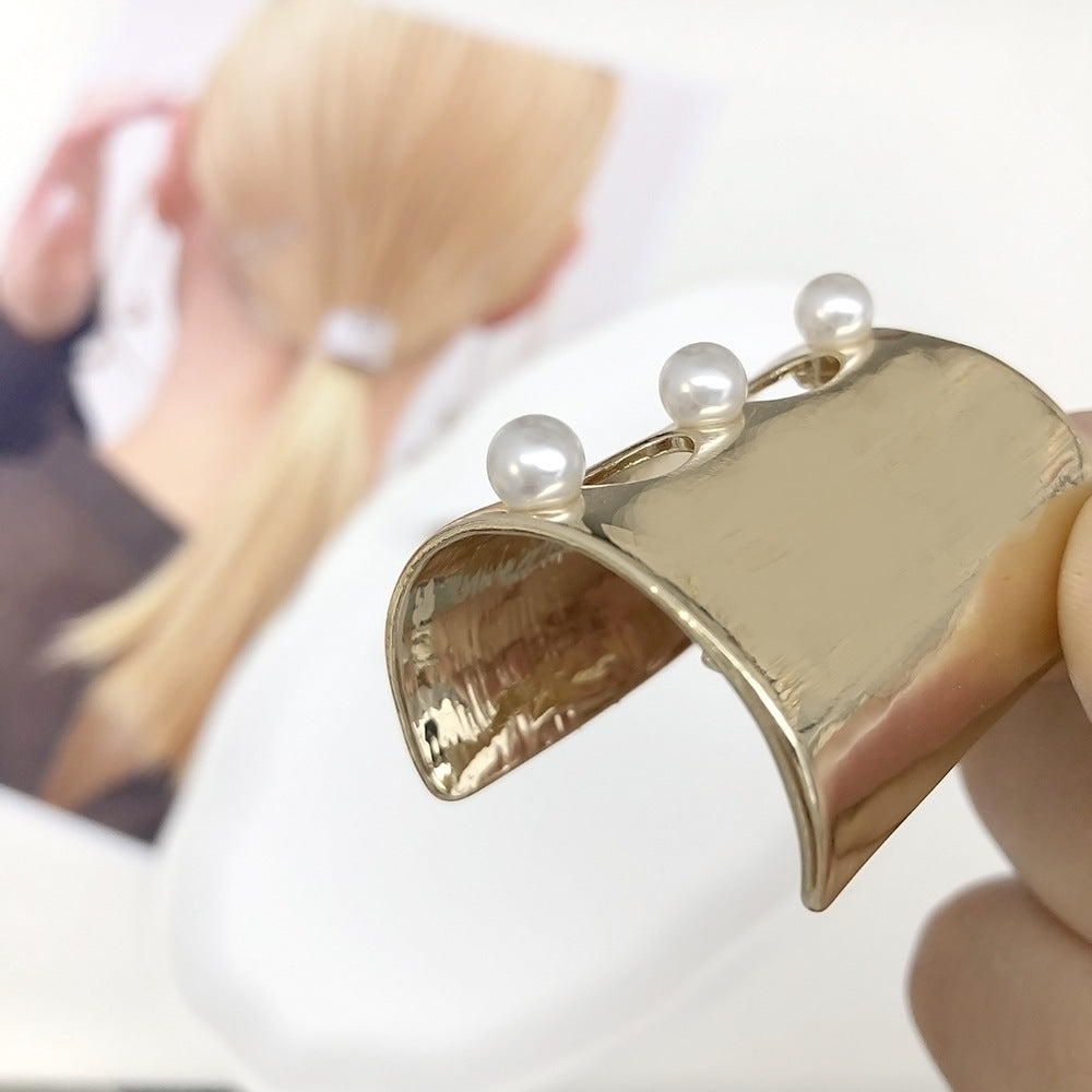 Pearl U-Shaped Hair Barrette - Alloy Hair Hook Clip