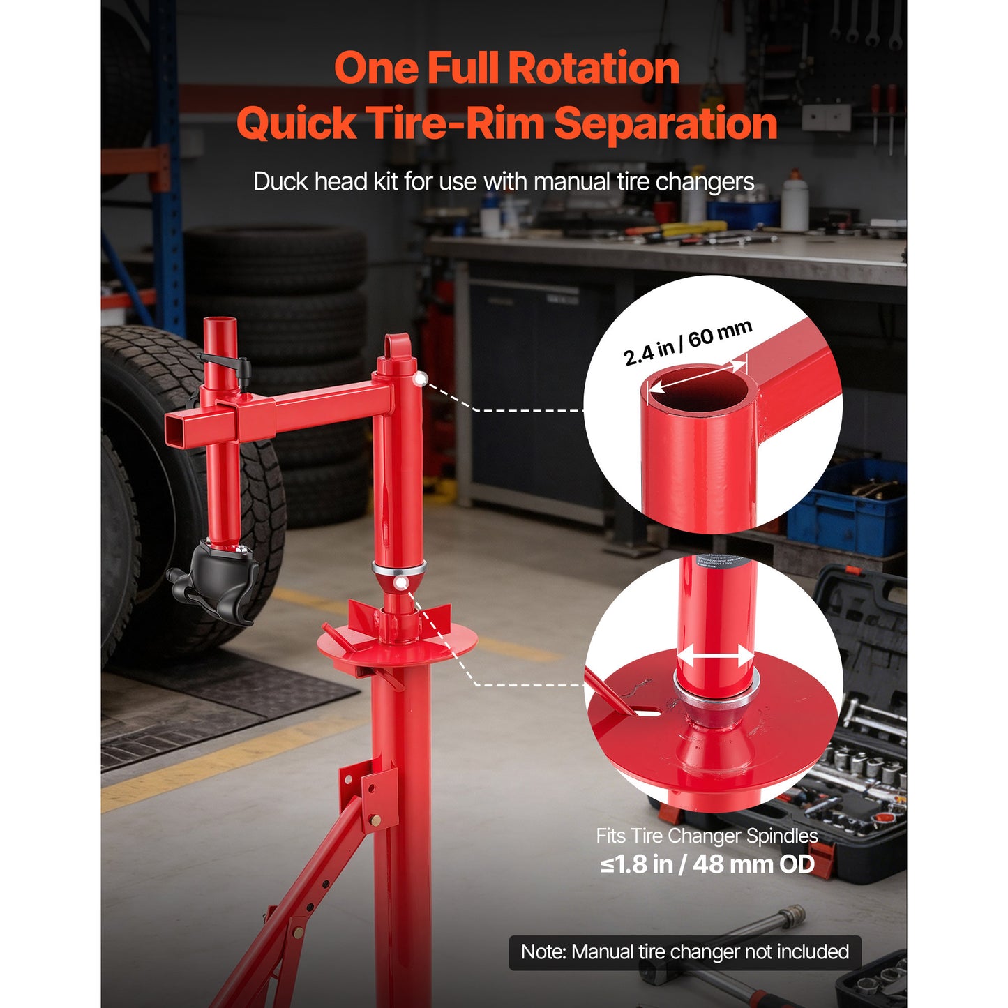 Heavy Duty Tire Changer Duck Head Kit for Cars, SUVs, Trucks, ATV - Mounting & Demounting Tool