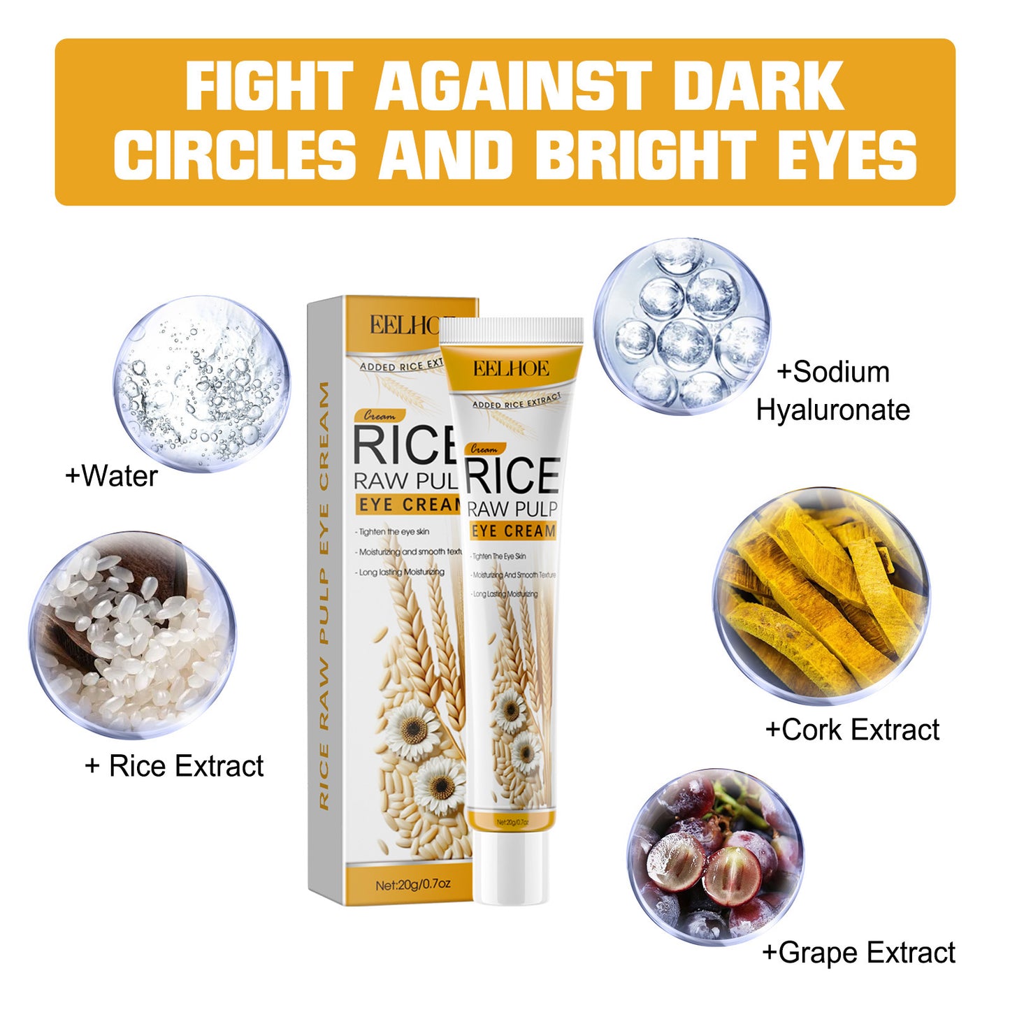 Rice Slurry Moisturizing Eye Cream - Anti-Wrinkle Skin Care