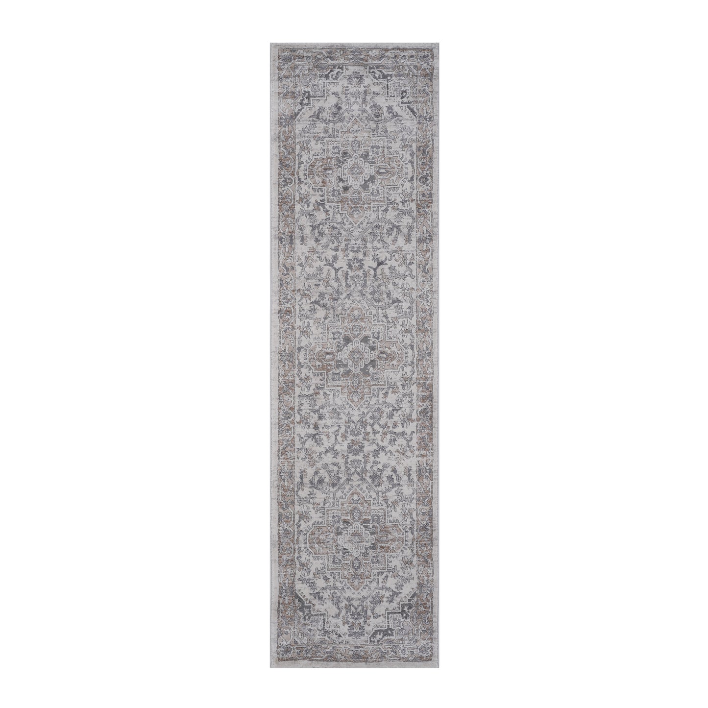 MARFI 2X8 Ivory Beige Oriental Runner Rug