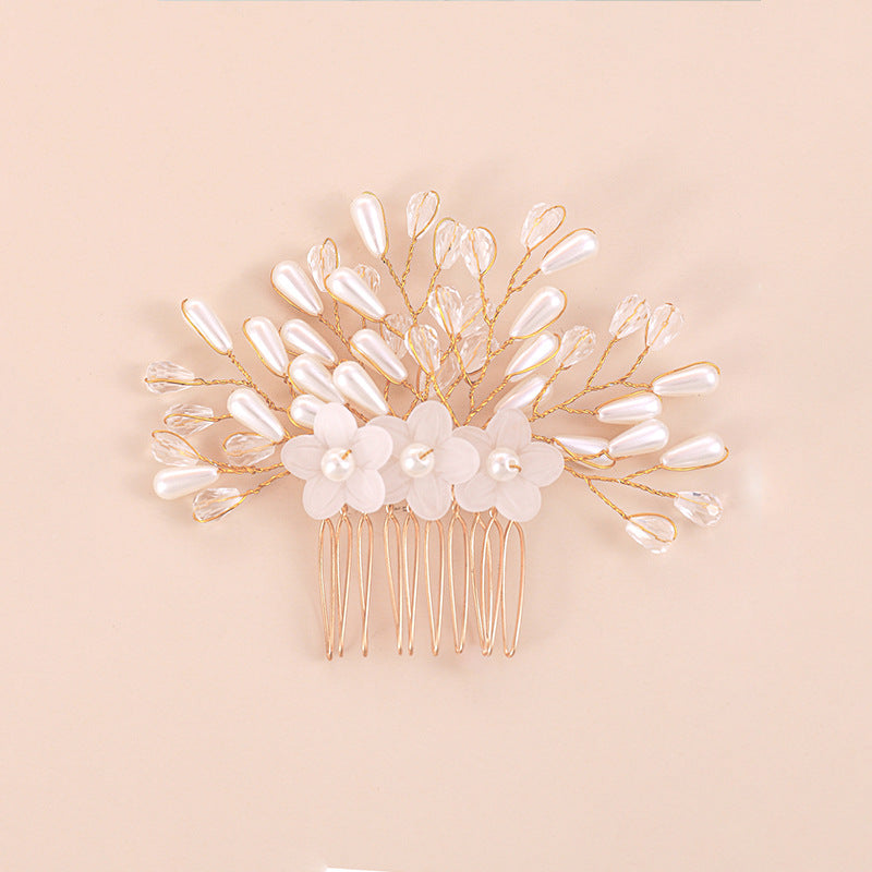 Crystal Flower Hairpin Clip - CS113 Comb Insertion