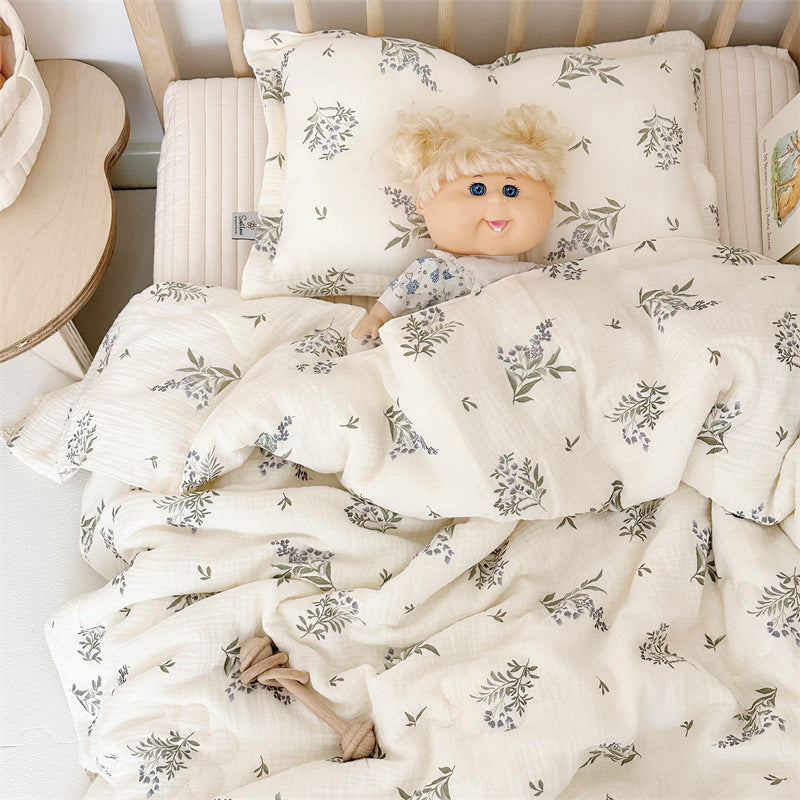 Summer Cotton Quilt Set with Floral Patterns - Multiple Sizes & Styles
