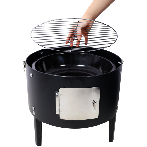17 Inch Heavy Duty Charcoal Smoker Grill - Black