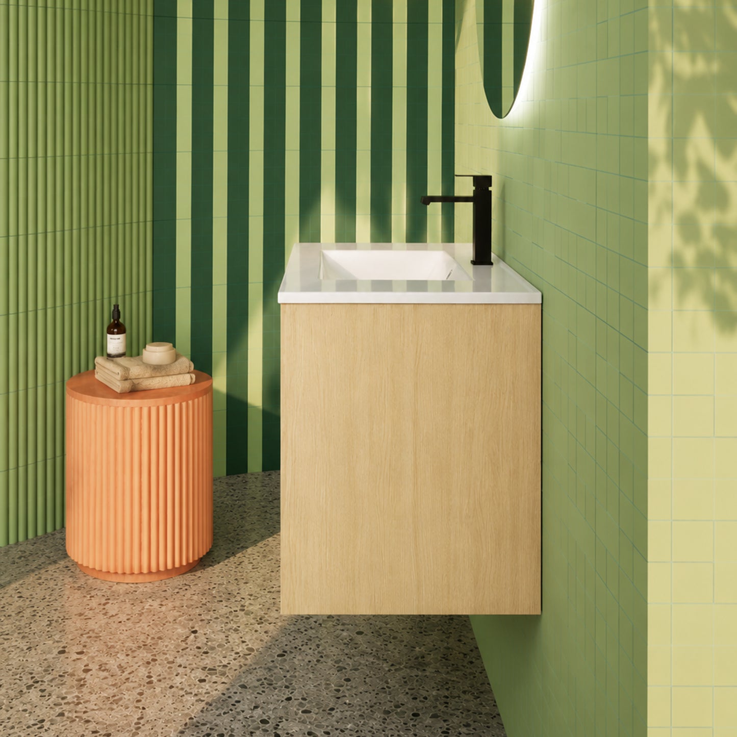 30" Wall-Mounted Bathroom Vanity with Sink - Light Oak