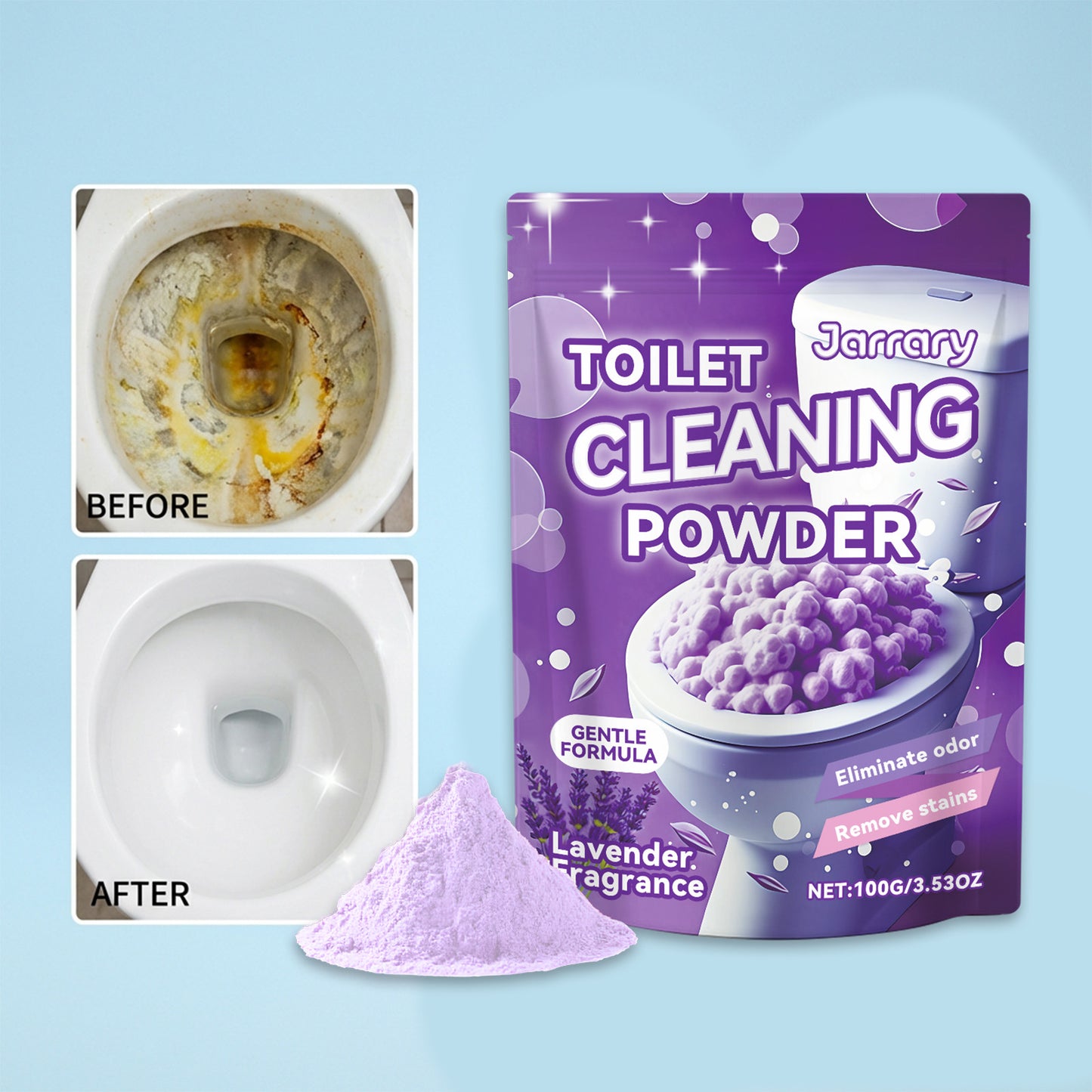 Toilet Cleaning Powder 100g - Effective Bathroom Disinfectant & Freshener