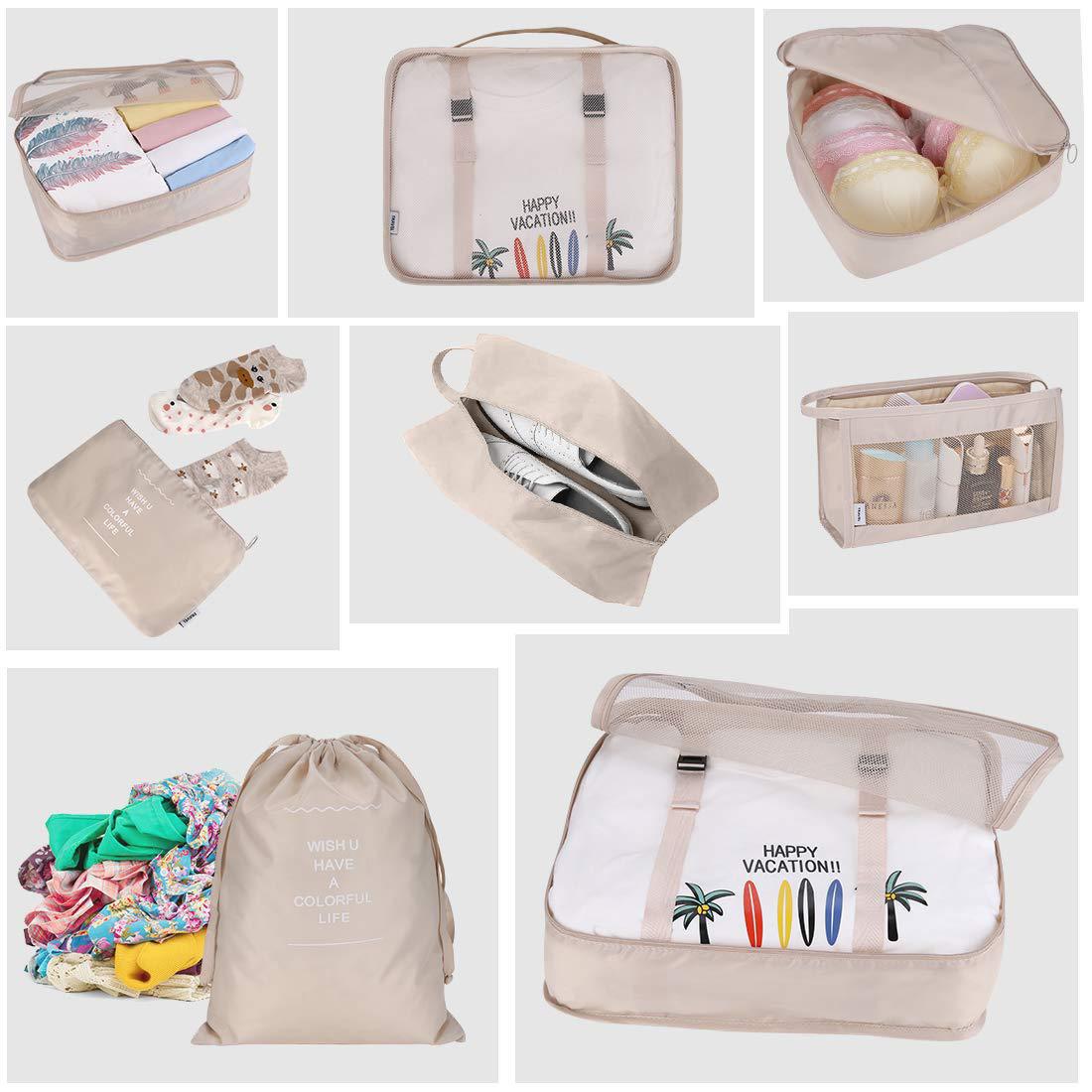 8-Pack Travel Storage Bags Set for Organization and Packing