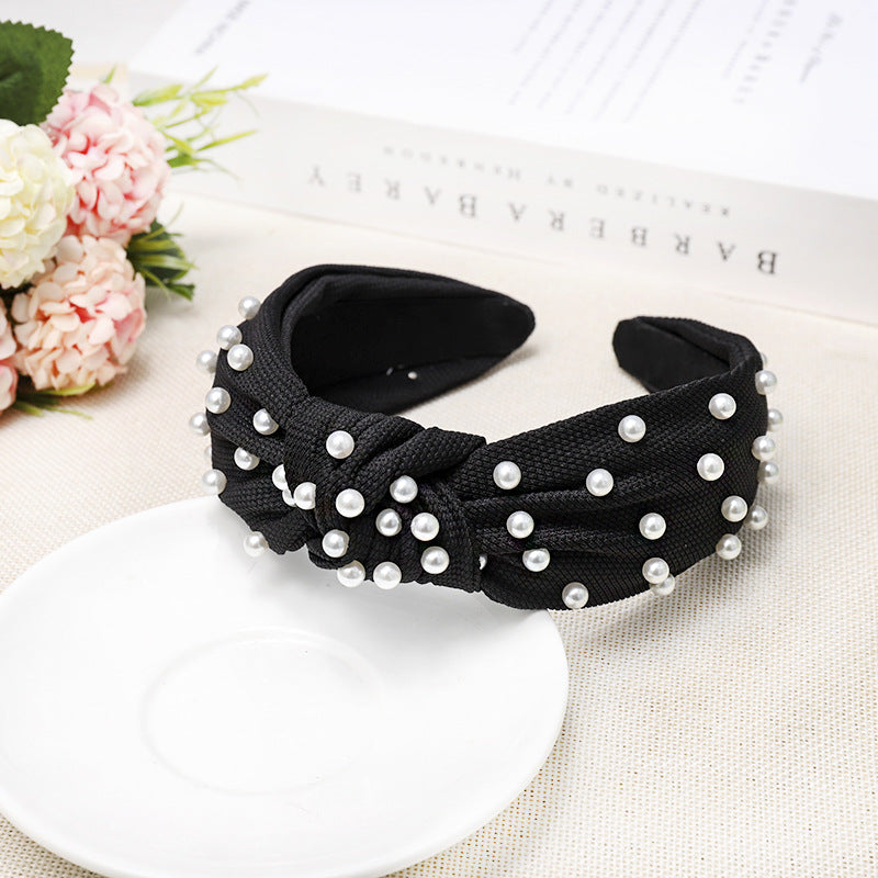 Pearl Knotted Headband - Solid Colors