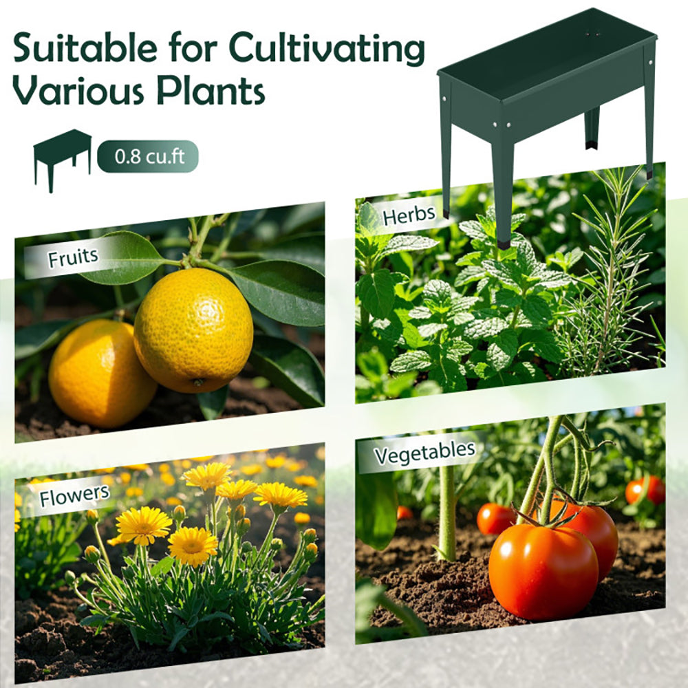 Elevated Metal Raised Garden Bed - Ergonomic 32" Height, Green