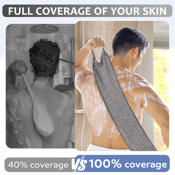 Bamboo Fiber Exfoliating Body Scrubber Towel - Beige
