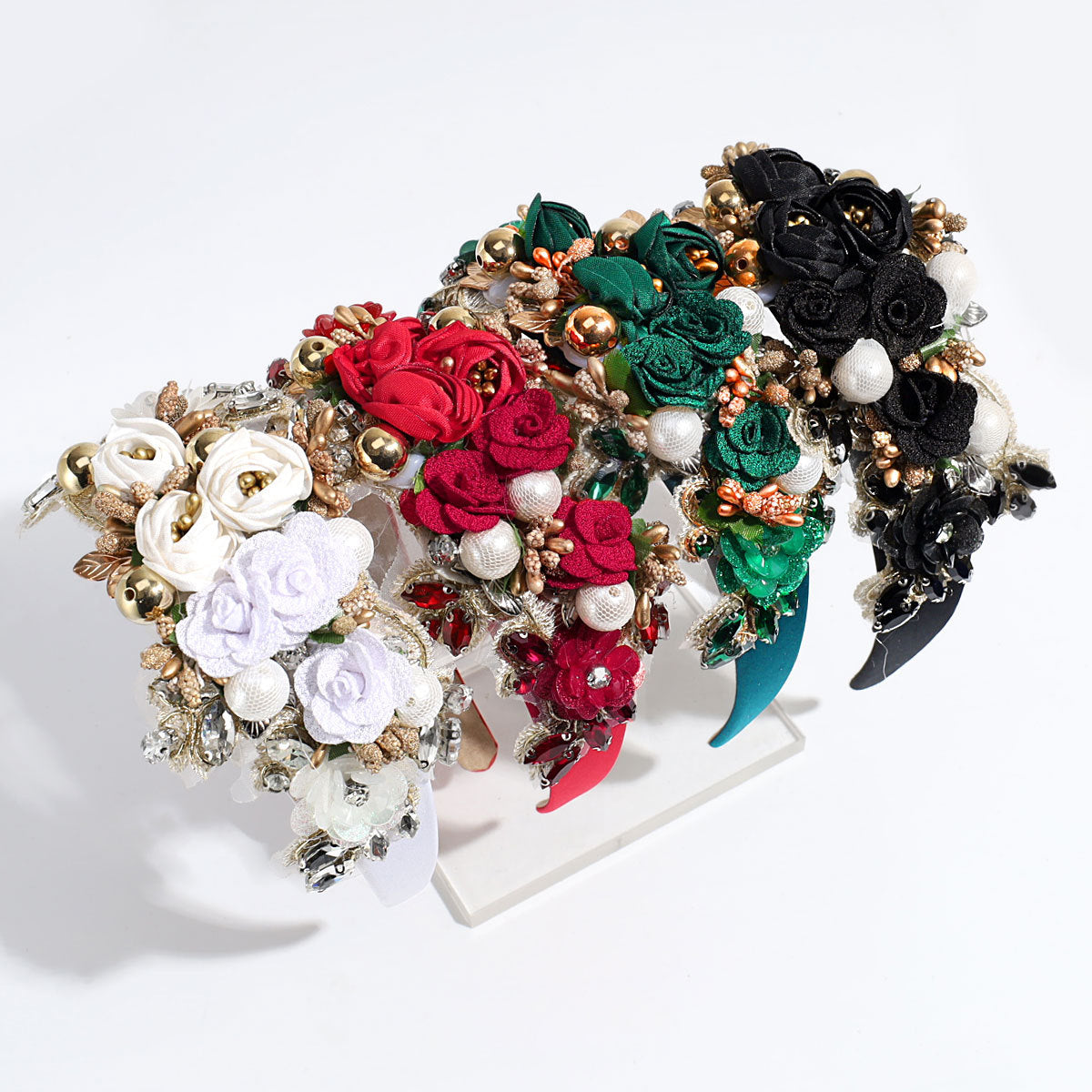 Baroque Rhinestone Pearl Headband – Multiple Colors
