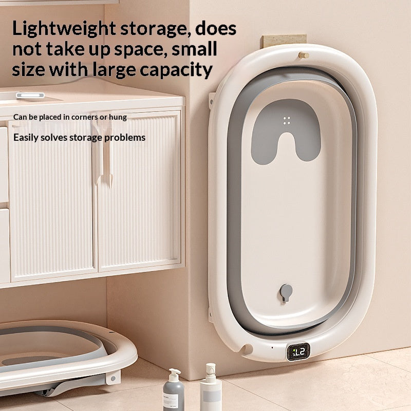 Large Portable Folding Baby Bathtub - Household Plastic Bath for Newborns