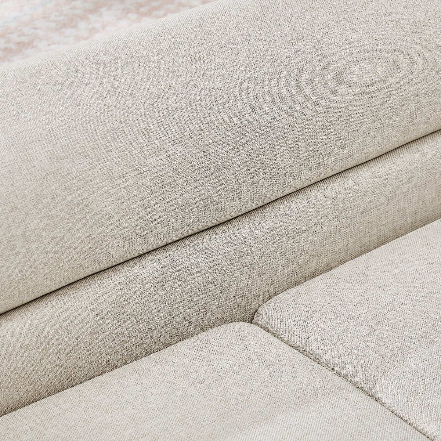 Oversized Pet Sofa Bed with Curved Armrest in Linen Fabric for Large Dogs - Beige