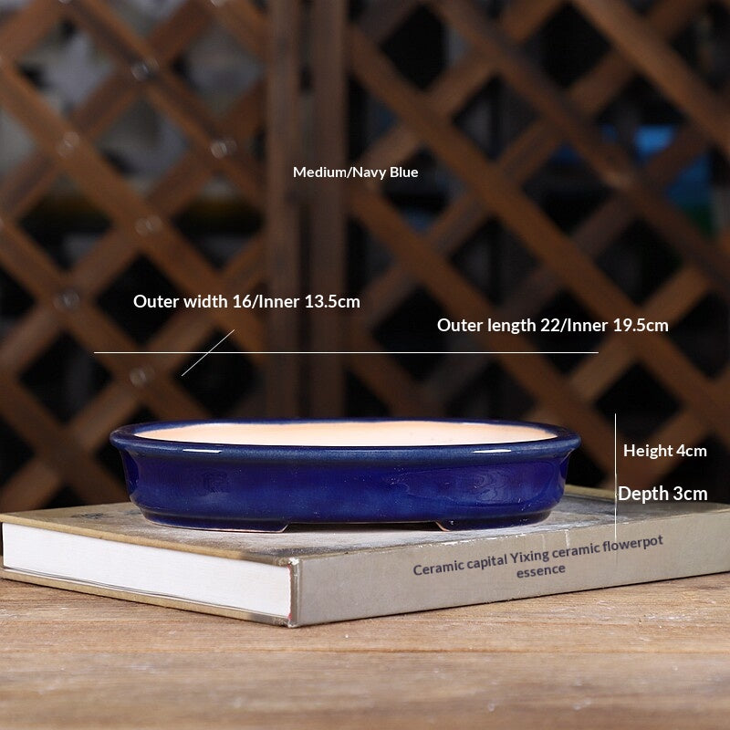 Portable Oval Yixing Clay Flower Pot for Home & Garden