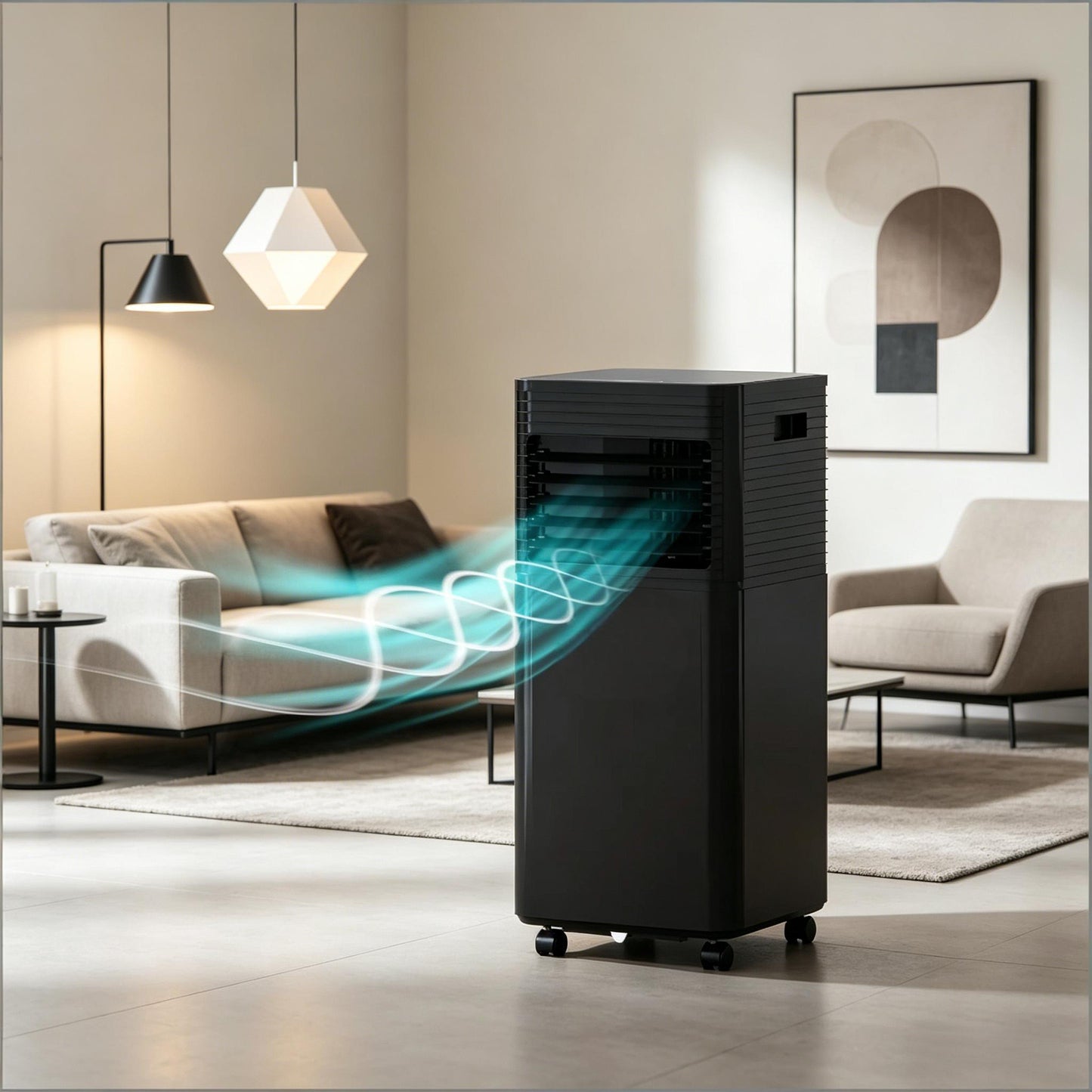 Portable Air Conditioner - 8000 BTU with Wheels - Black