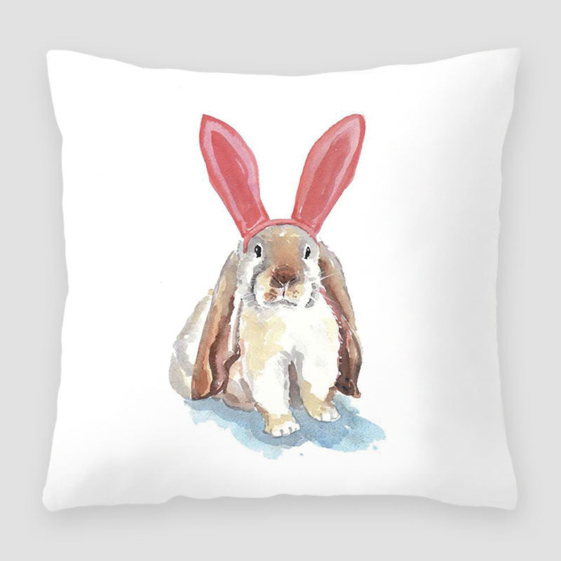 Cartoon Peach Skin Velvet Pillow Cover for Sofa & Living Room - Multiple Colors