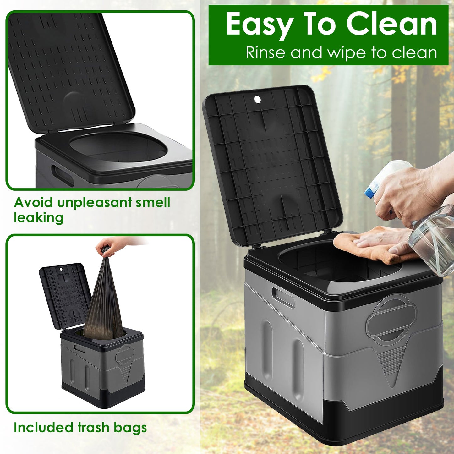 Portable Toilet for Camping, Hiking & Boating - 20L Capacity