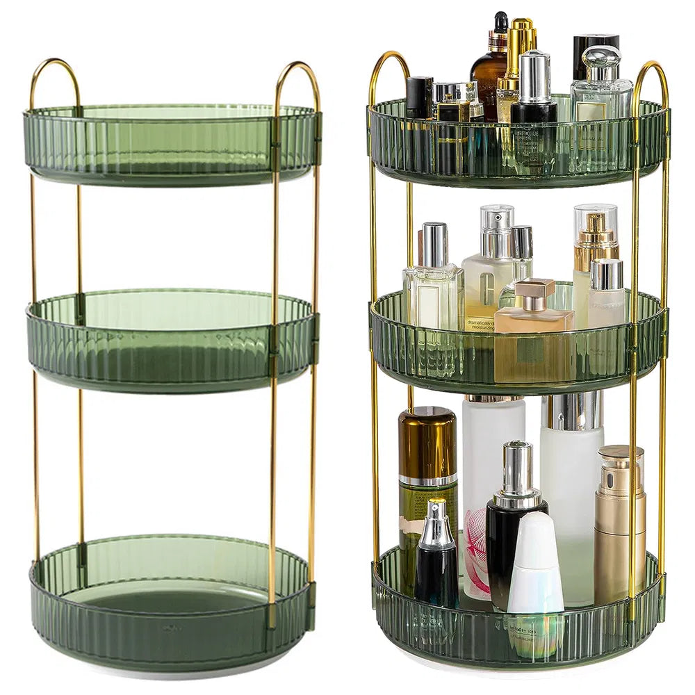 3 Tier Rotating Makeup Organizer 360° Spinning Perfume Cosmetic