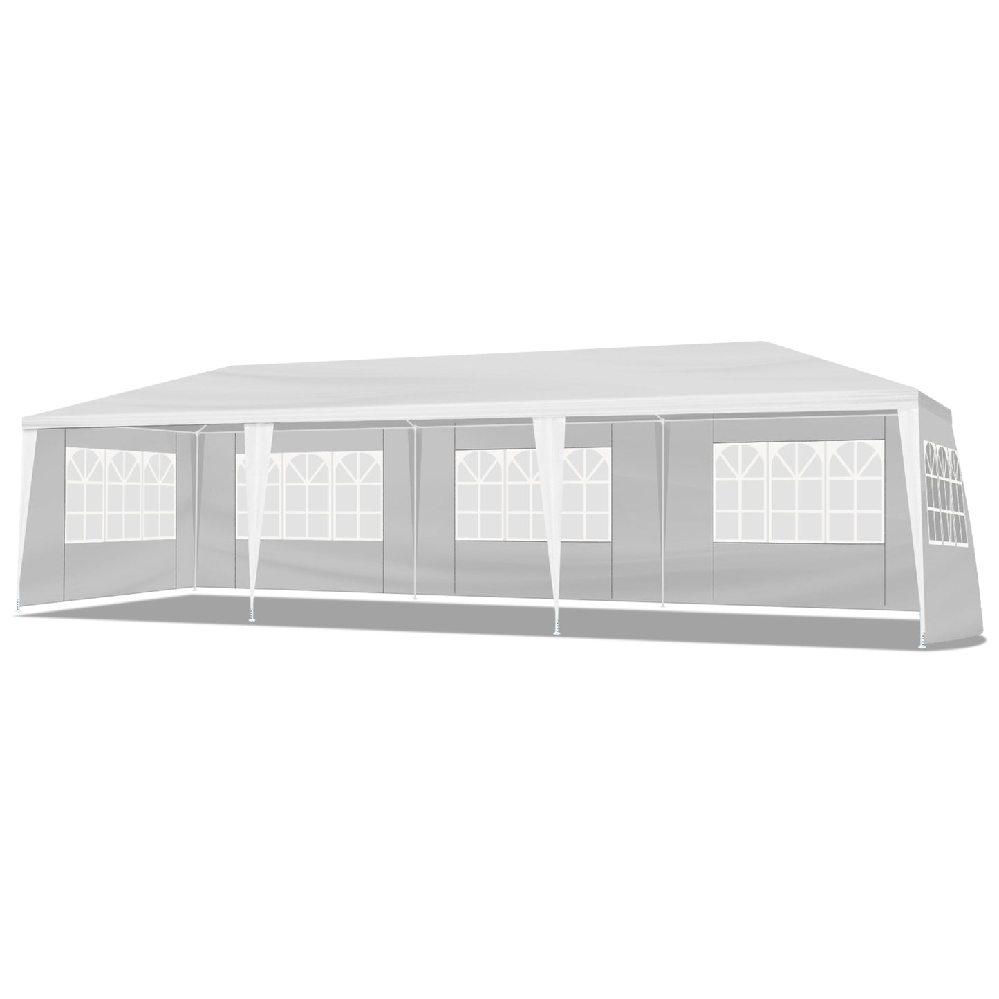 10x30ft White Party Tent with 5 Sidewalls - Waterproof Canopy