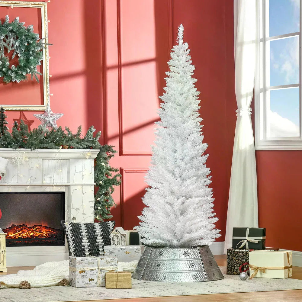 6ft Slim White Christmas Tree with 390 Branches