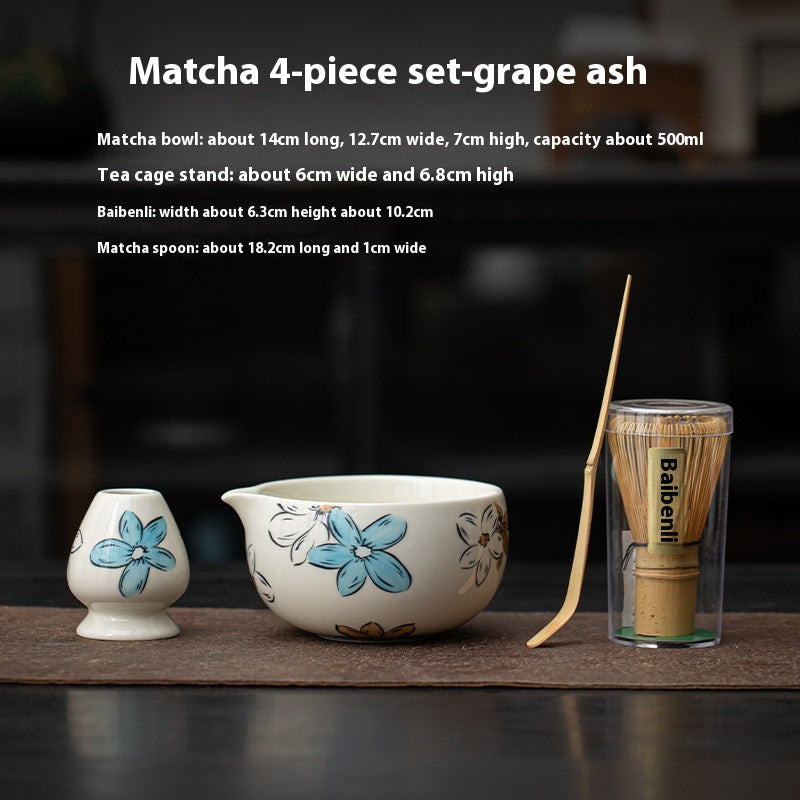 Japanese Tea Ceremony Set with Matcha Bowls & Whisks - Multiple Colors