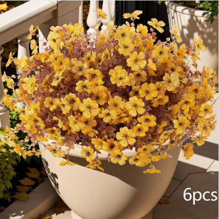 Artificial Brown Eucalyptus Faux Flower Decoration Set - Home & Garden