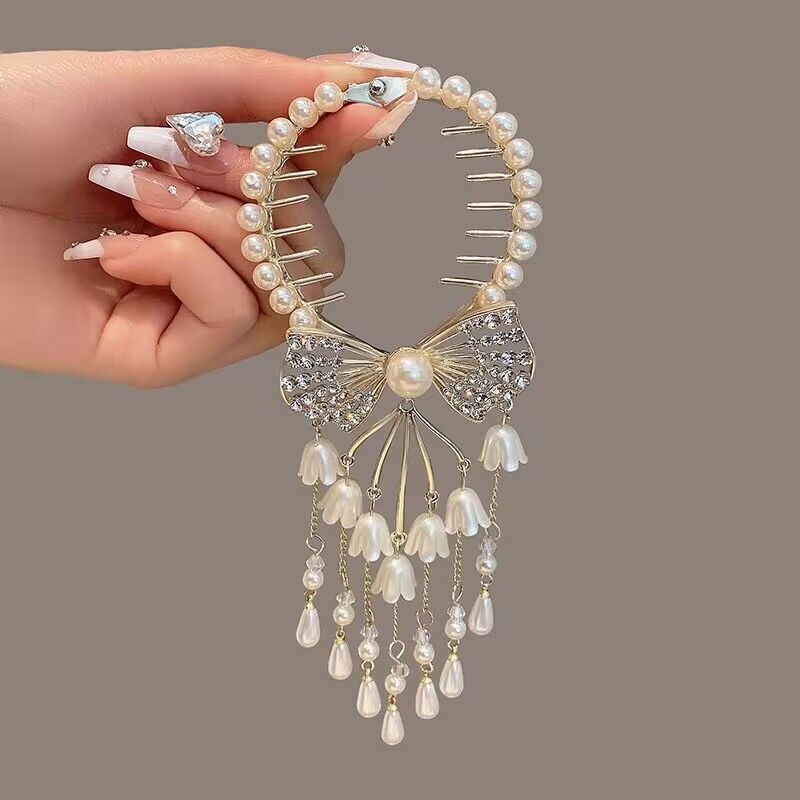 Ponytail Clip Hair Pin - Alloy Back Head Ball Clip