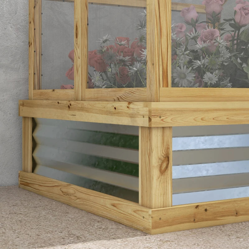 Raised Garden Bed Kit with Greenhouse and Cold Frame - Wooden Planter