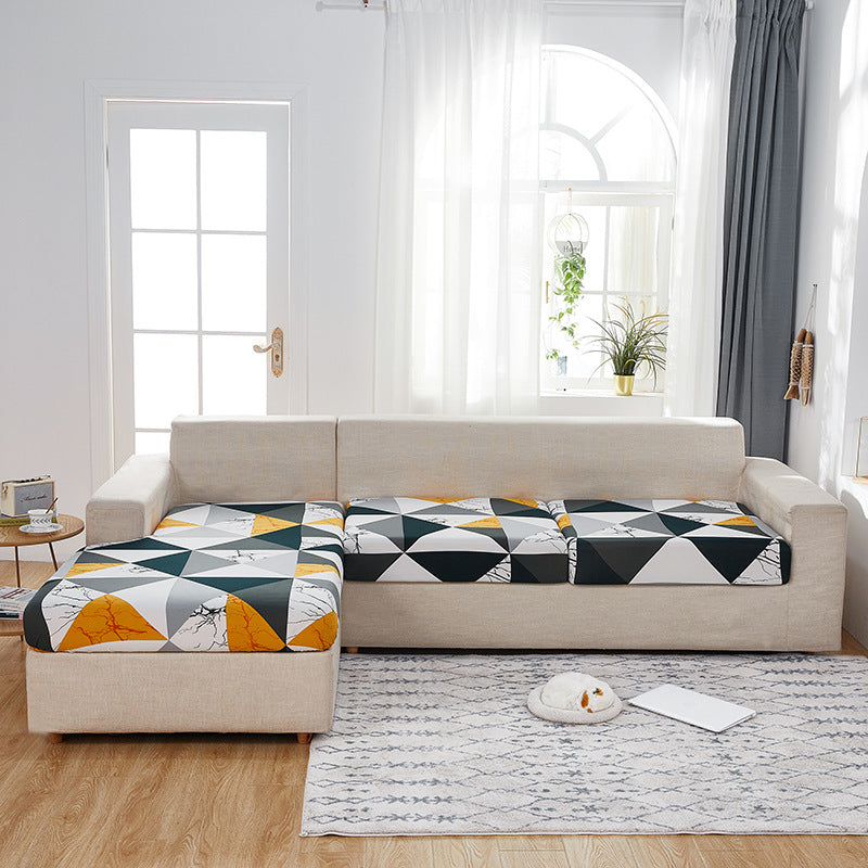 Stretch Sofa Seat Cover - Printed Milk Silk Cushion Protector for Home