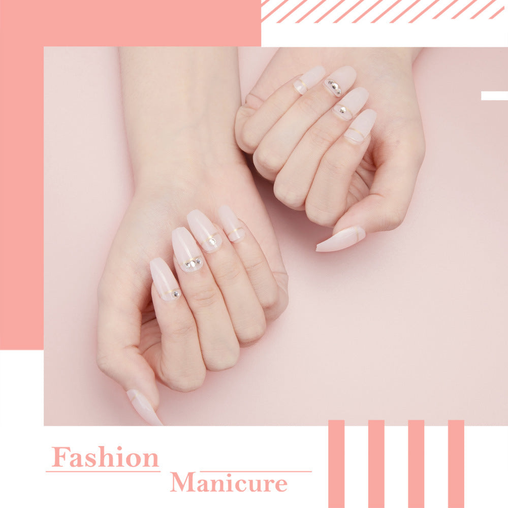 Women's Long Pointed Nail Art Sequins Set - Multiple Styles, 24 Pieces
