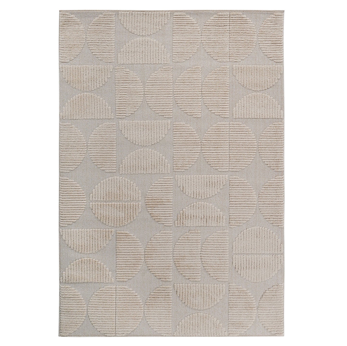 Step Collection High-Low Beige Indoor Area Rug, 5'3''x7'6'', Modern,