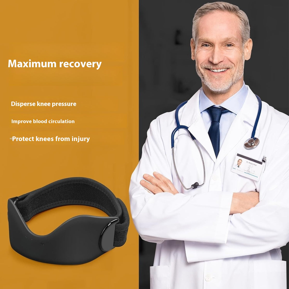 Knee Patellar Support Strap - Black