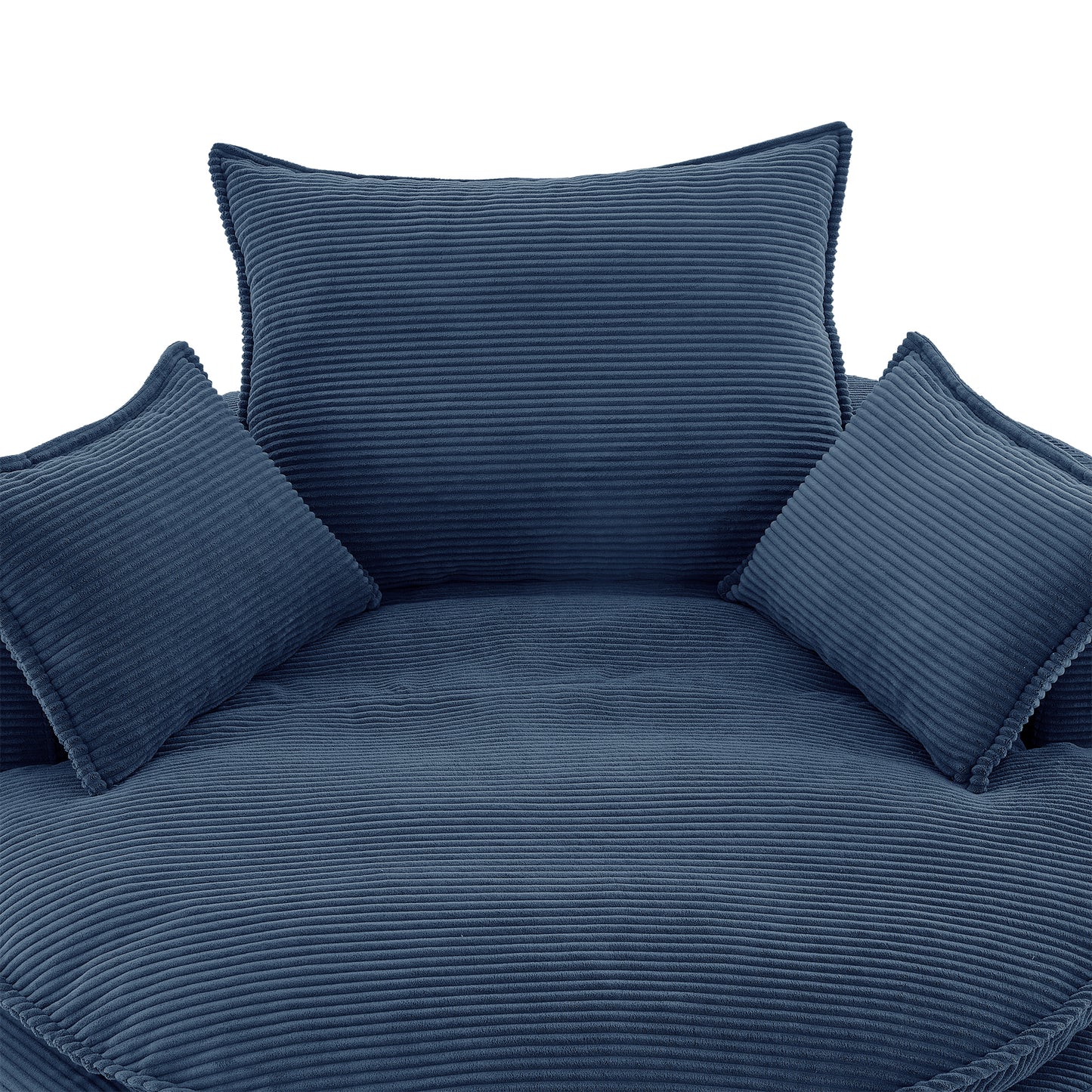 360° Swivel Accent Chair with Dual-Layer Cushion - Blue