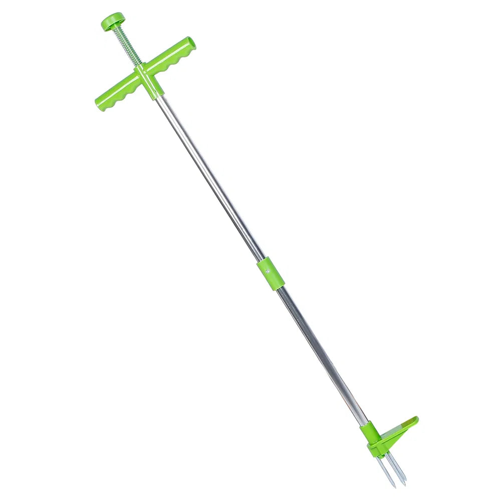 Stand-Up Weeding Tool with 3 Claws and Foot Pedal - Long Aluminum Handle for Root Removal